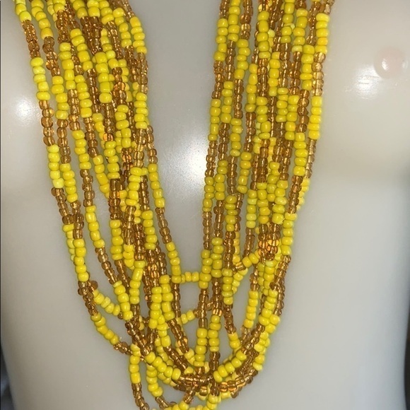 Elekes Yellow+Gold Clear Crystal Necklace - Picture 5 of 5